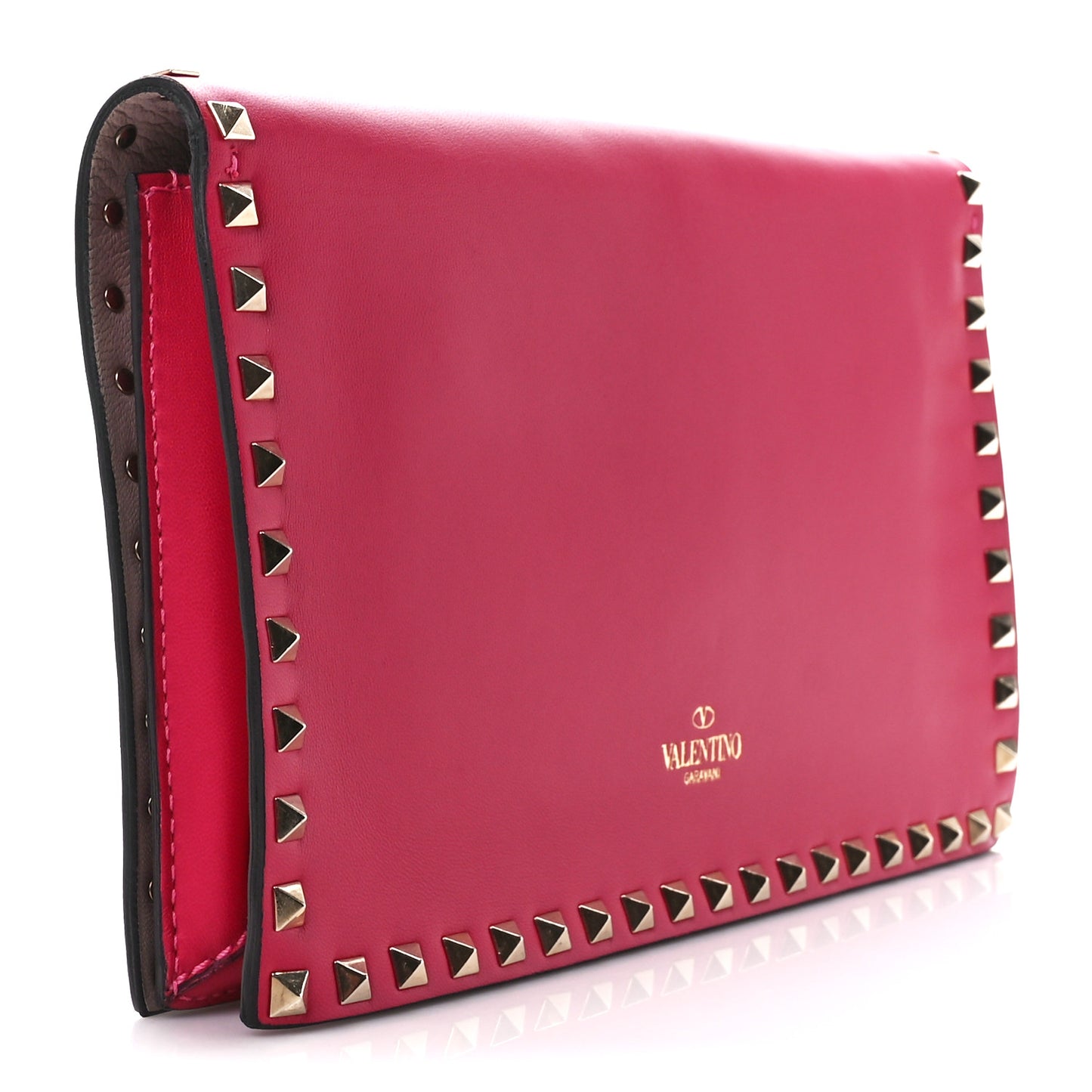 Nappa Rockstud Wristlet Clutch Cyclamin