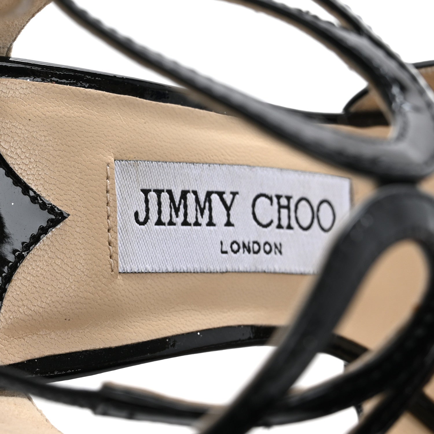 Jimmy Choo Patent Calfskin Lance Sandals 35 Black 9 of 10