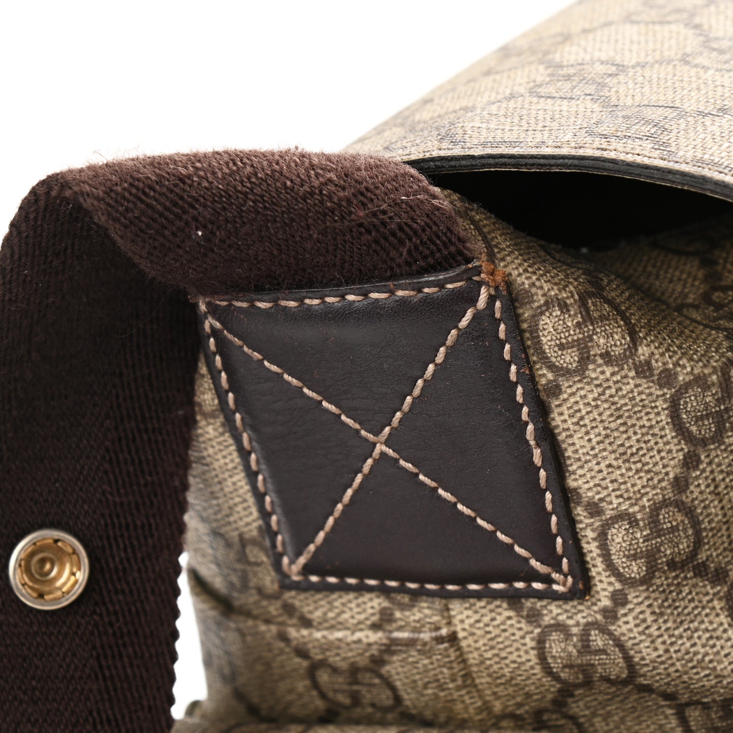 GG Plus Monogram Messenger Diaper Bag Dark Brown