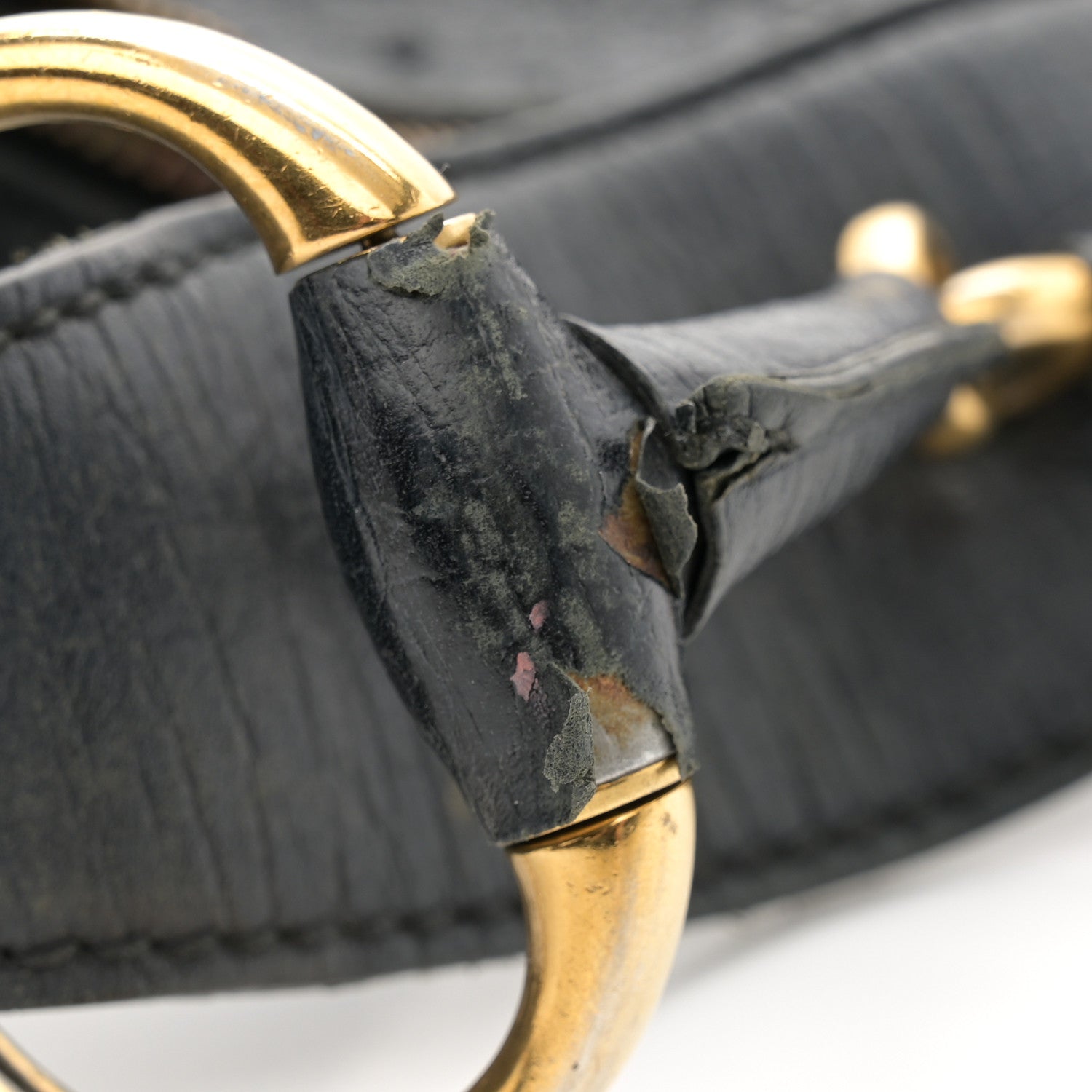Gucci Ostrich Medium Horsebit Chain Hobo Black 11 of 17
