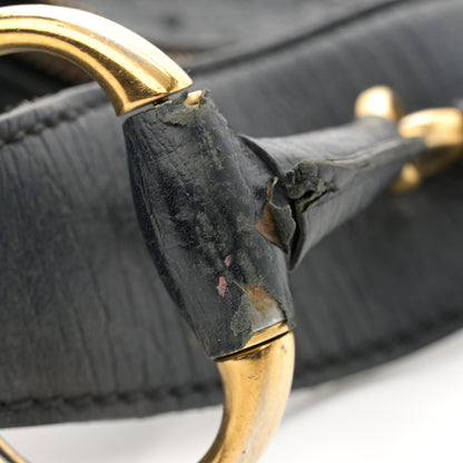 Gucci Ostrich Medium Horsebit Chain Hobo Black 11 of 17
