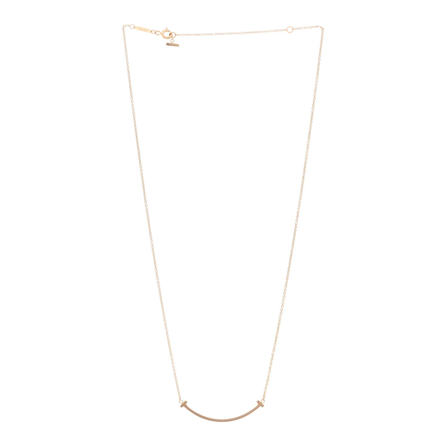 18K Rose Gold Small T Smile Pendant Necklace