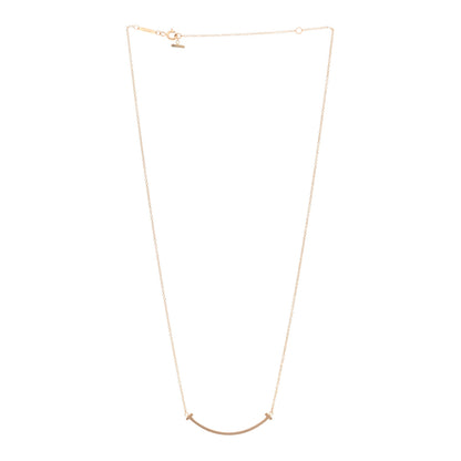 Tiffany 18K Rose Gold Small T Smile Pendant Necklace 3 of 4