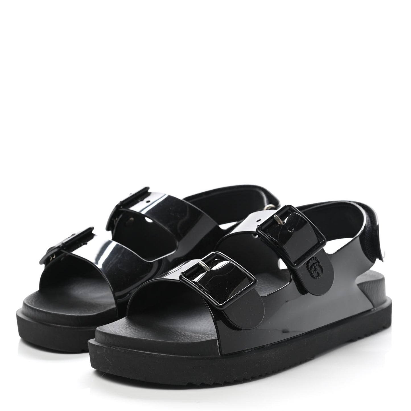 Rubber Mini Double G Womens Isla Dad Sandals 38 Black