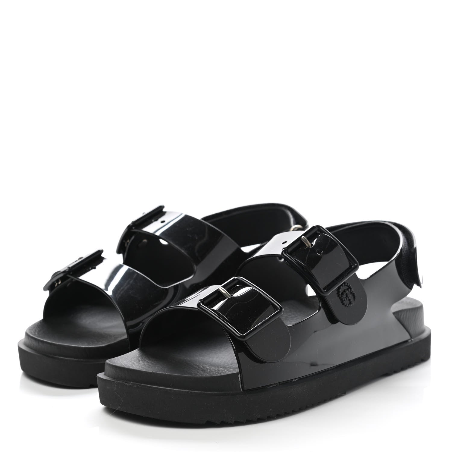 Gucci Rubber Mini Double G Womens Isla Dad Sandals 38 Black 2 of 10