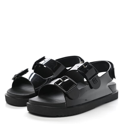 Gucci Rubber Mini Double G Womens Isla Dad Sandals 38 Black 2 of 10