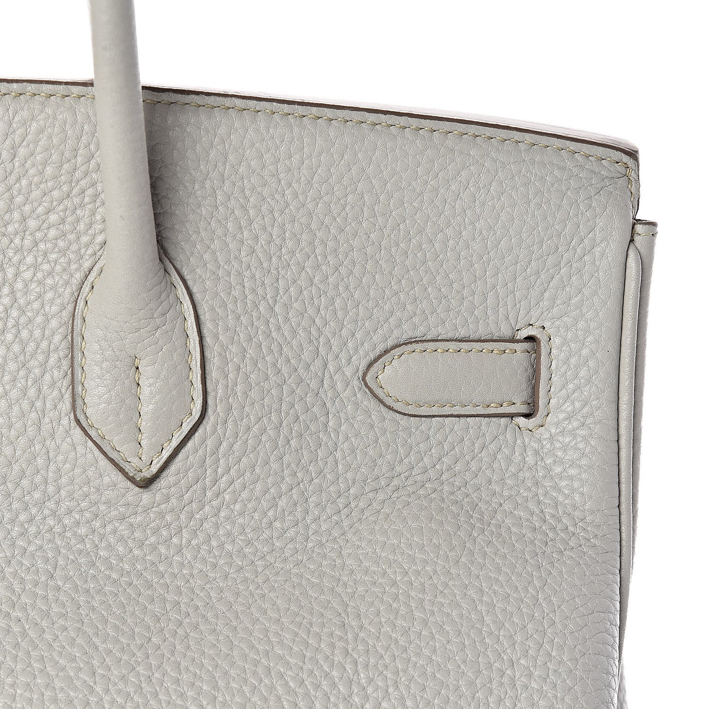 Taurillon Clemence Lizard Club Birkin 35 Gris Perle White Mykonos