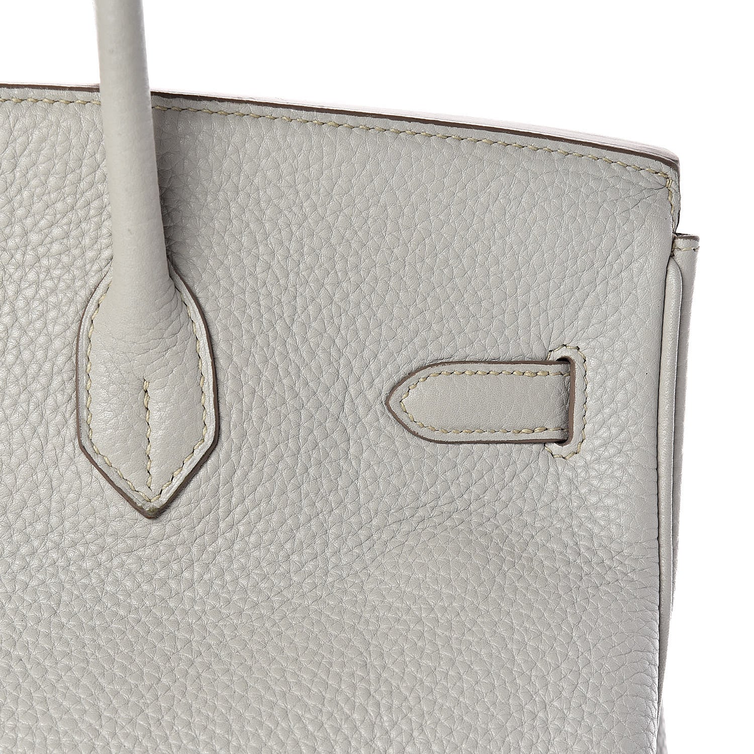 Hermes Taurillon Clemence Lizard Club Birkin 35 Gris Perle White Mykonos 17 of 39