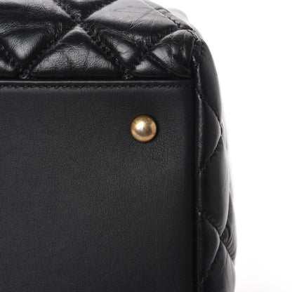 Chanel Aged Calfskin Quilted Large Coco Handle Shopping Tote Black 12 of 15