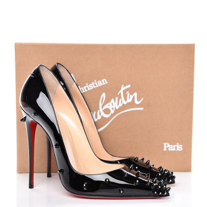 Christian Louboutin Patent Diamond Spikes 120 Pumps 39 Black Crystal 14 of 14