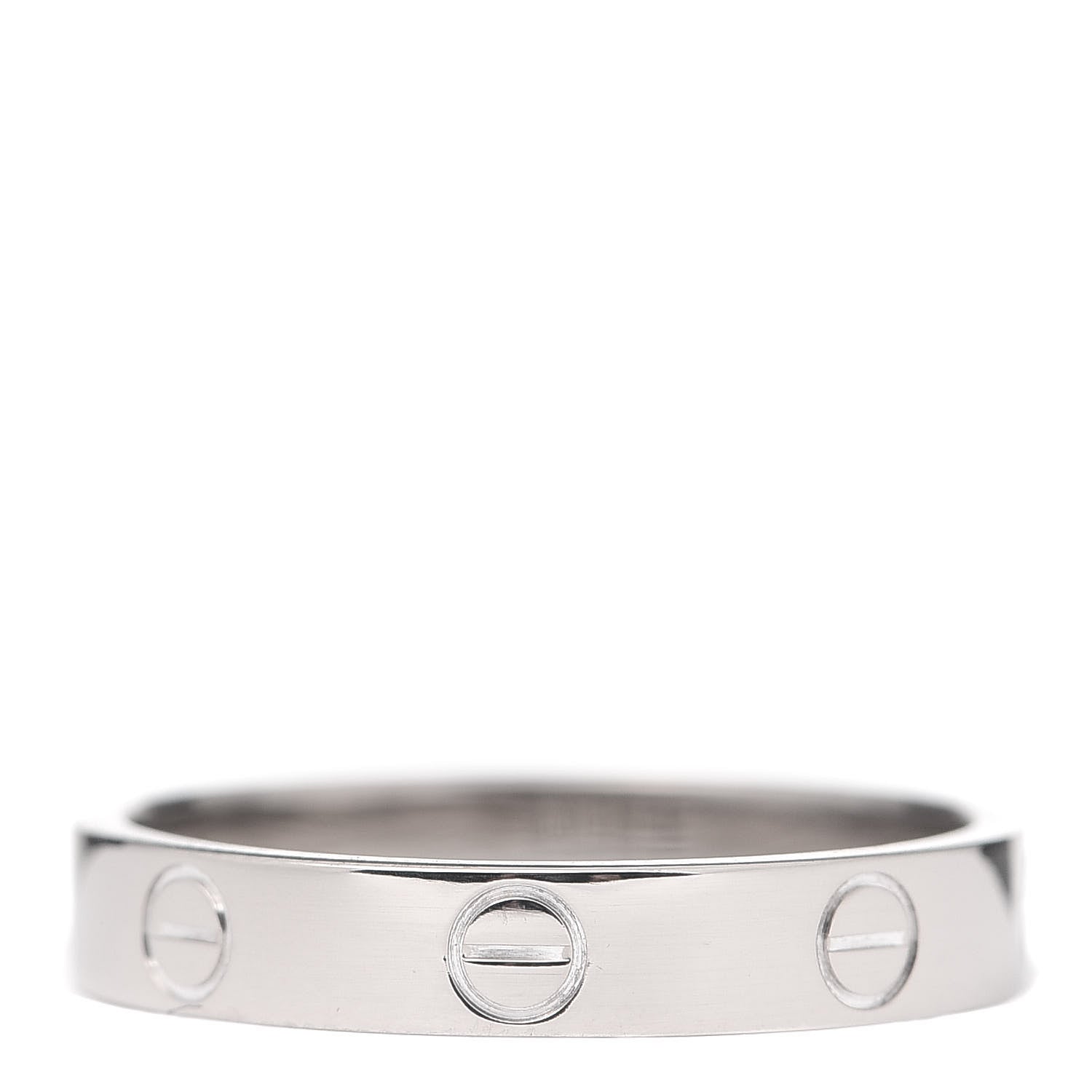 Cartier 18K White Gold 3.5mm LOVE Wedding Band Ring 56 7.5 3 of 4