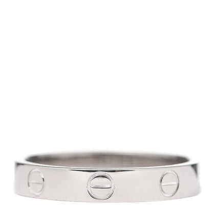 Cartier 18K White Gold 3.5mm LOVE Wedding Band Ring 56 7.5 3 of 4