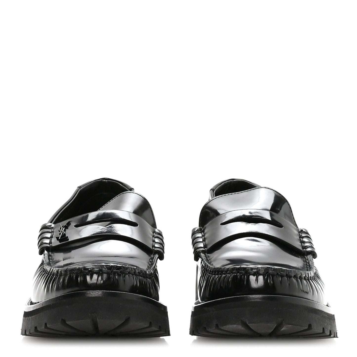 Glazed Calfskin Le Loafer 15 Penny Slippers 39 Black