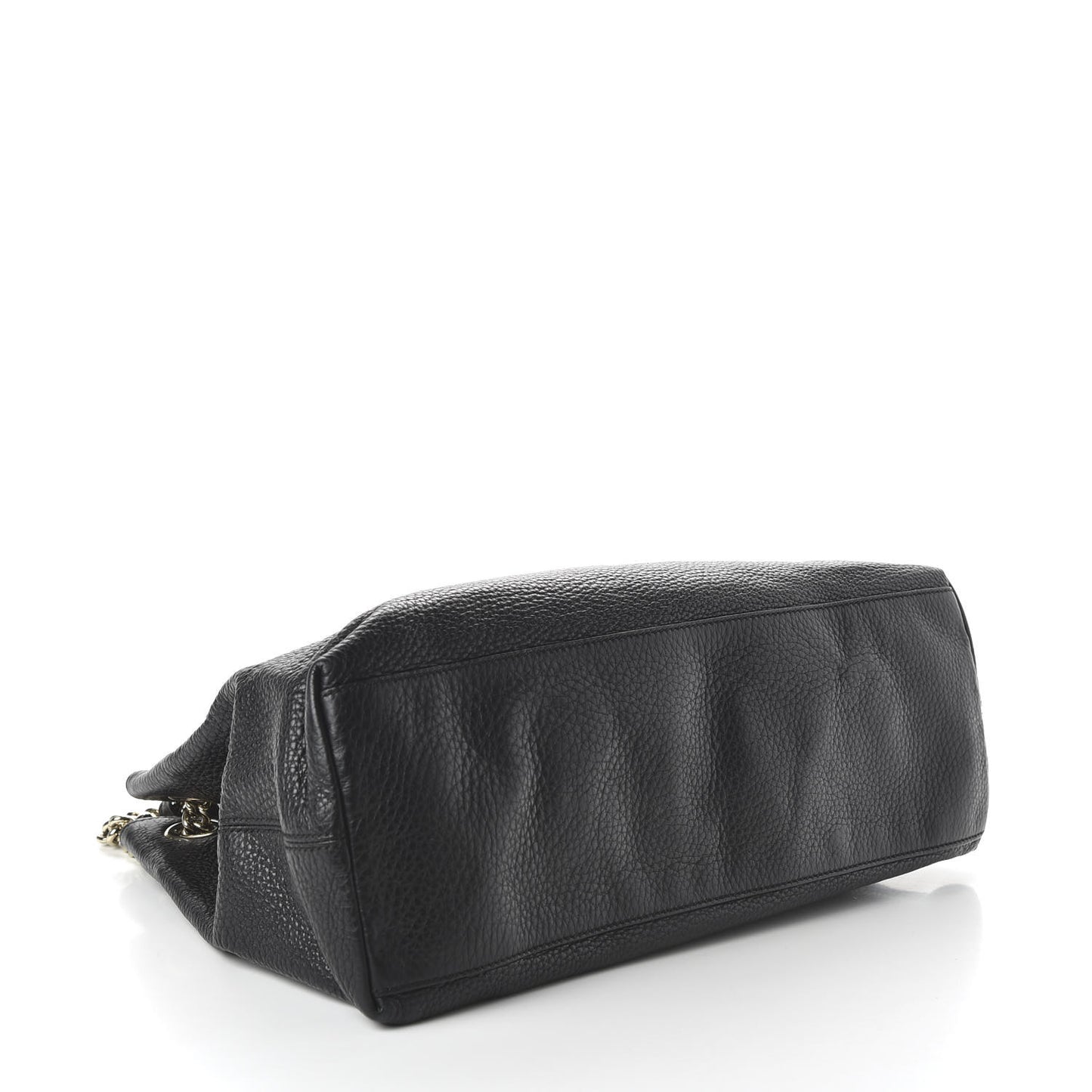 Pebbled Calfskin Medium Soho Chain Shoulder Bag Black