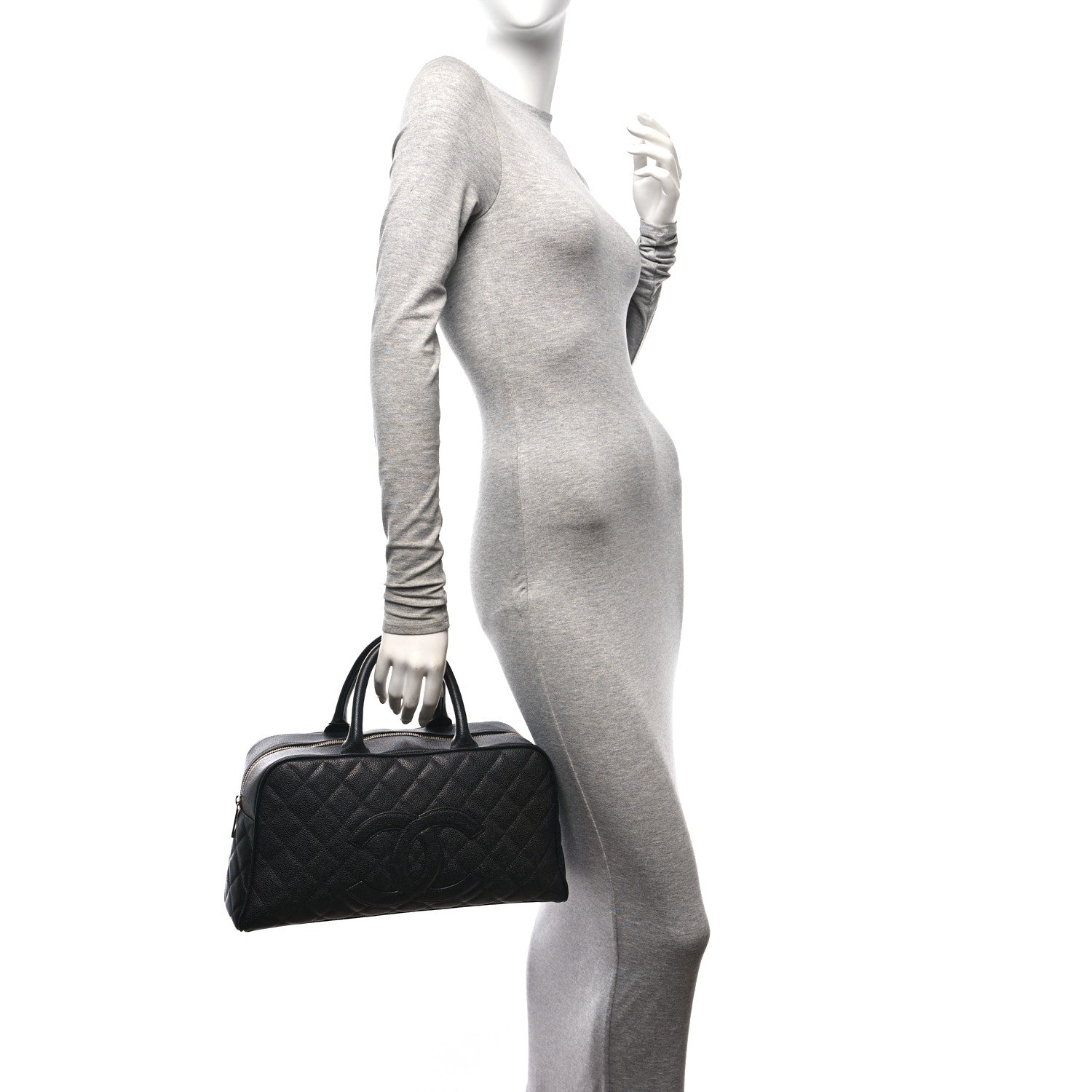 Chanel Caviar Quilted Large Bowler Black 2 of 10