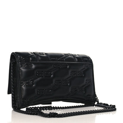 Balenciaga Nappa BB Monogram Embossed Hourglass Chain Bag Black 3 of 9
