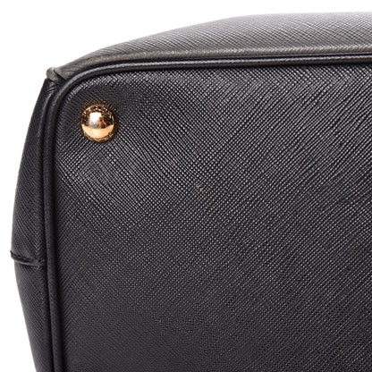 Prada Saffiano Lux Bi-Color Medium Tote Mercurio Black 19 of 21
