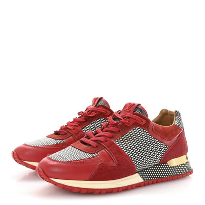 Louis Vuitton Epi Calf Hair Calfskin Run Away Sneakers 36.5 Rouge 4 of 9