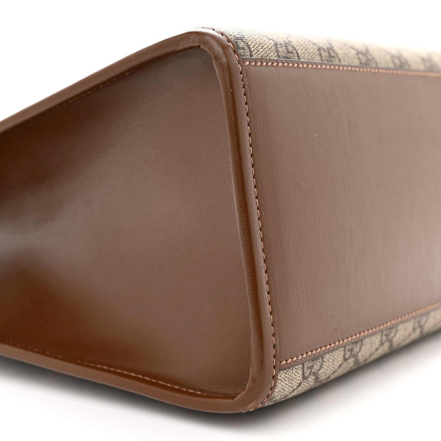 Gucci GG Supreme Monogram Azalea Calfskin Small Retro Interlocking G Tote Bag Beige Ebony Brown Sugar 9 of 15