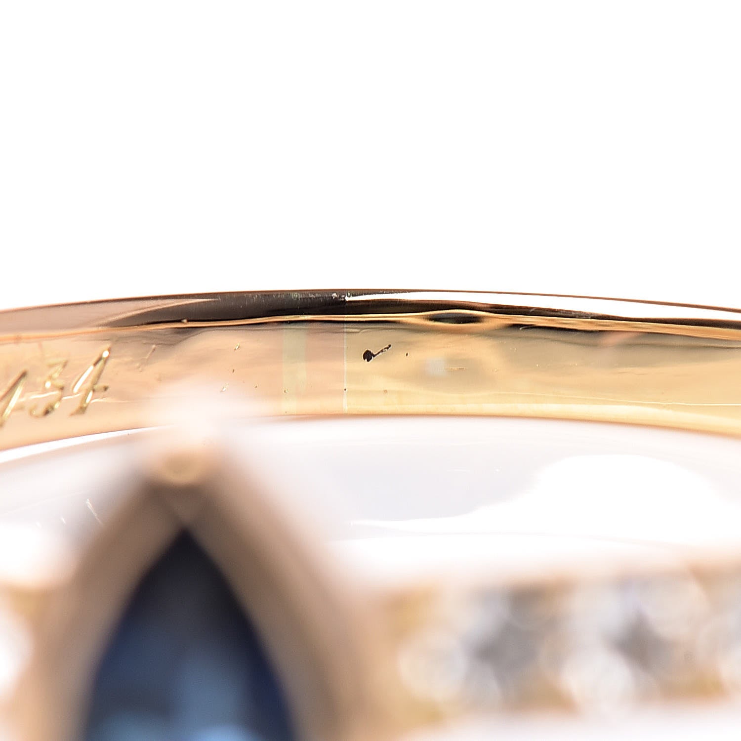 Cartier 18K Yellow Gold Blue Sapphire Diamond Ring 57 8 6 of 7