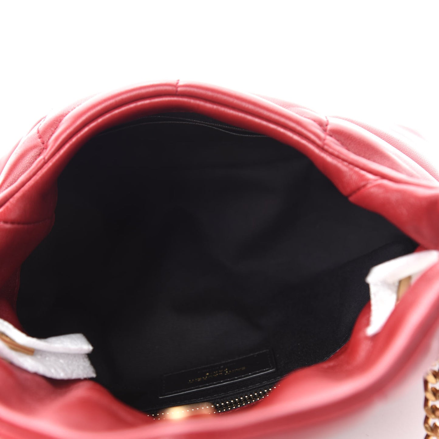 Lambskin Quilted Toy Loulou Puffer Monogram Chain Satchel Red
