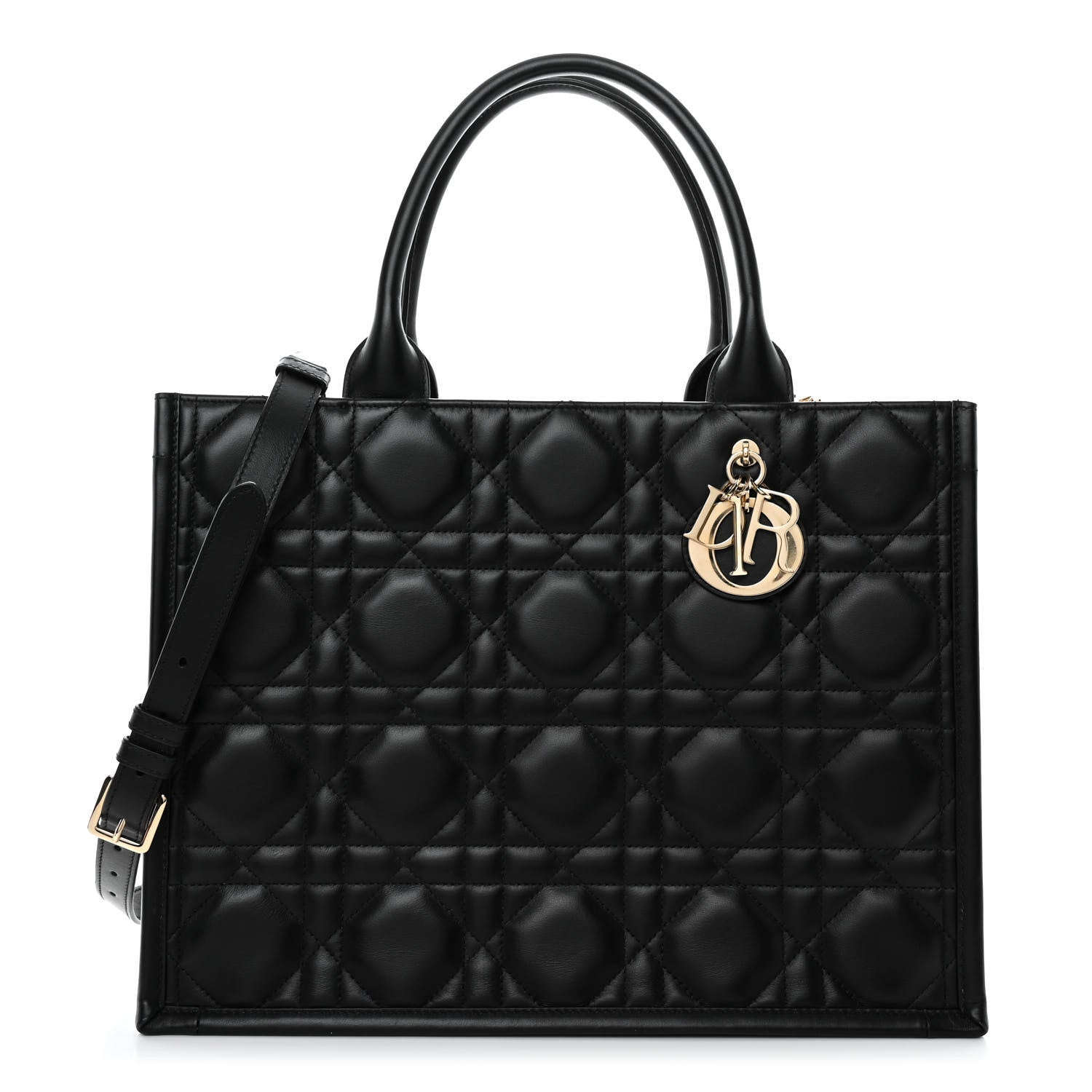 Christian Dior Calfskin Macro Cannage Medium Book Tote Black 1 of 10