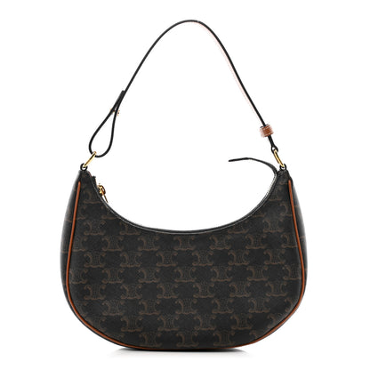 Celine Triomphe Canvas Calfskin Ava Shoulder Bag Tan 1 of 10