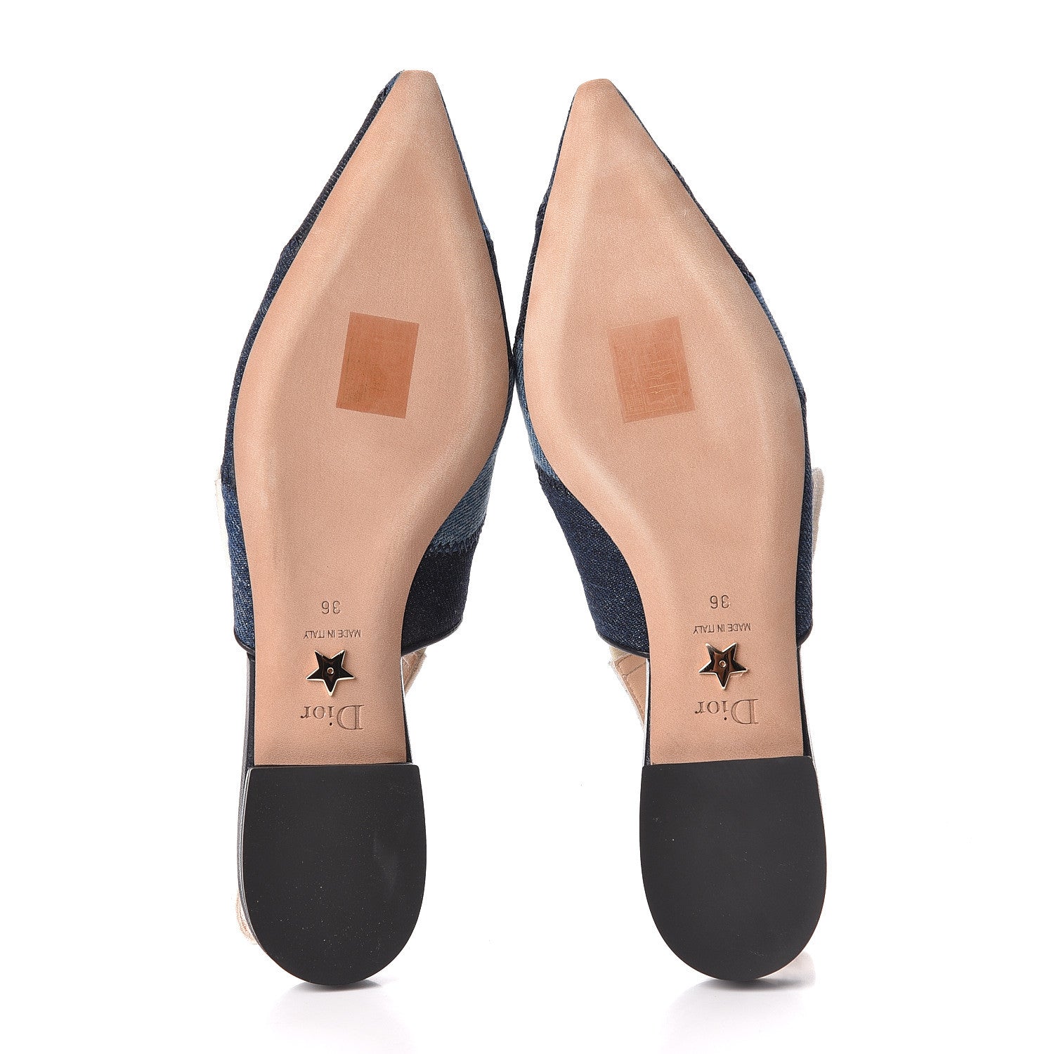 Christian Dior Denim Ribbon Patchwork J'Adior Slingback Ballet Flats 36 Deep Blue 5 of 9