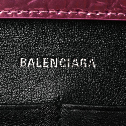 Balenciaga Metallic Shiny Calfskin Crocodile Embossed Hourglass Chain Bag Pink 10 of 18