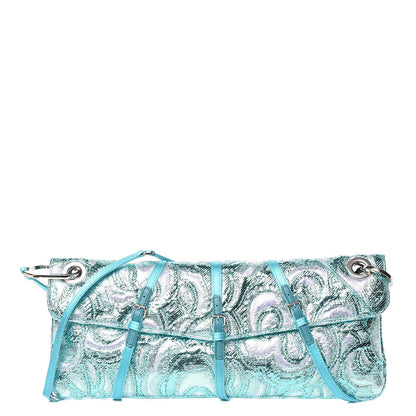 Miu Miu Tessuto Lurex Flap Clutch Turchese 1 of 15