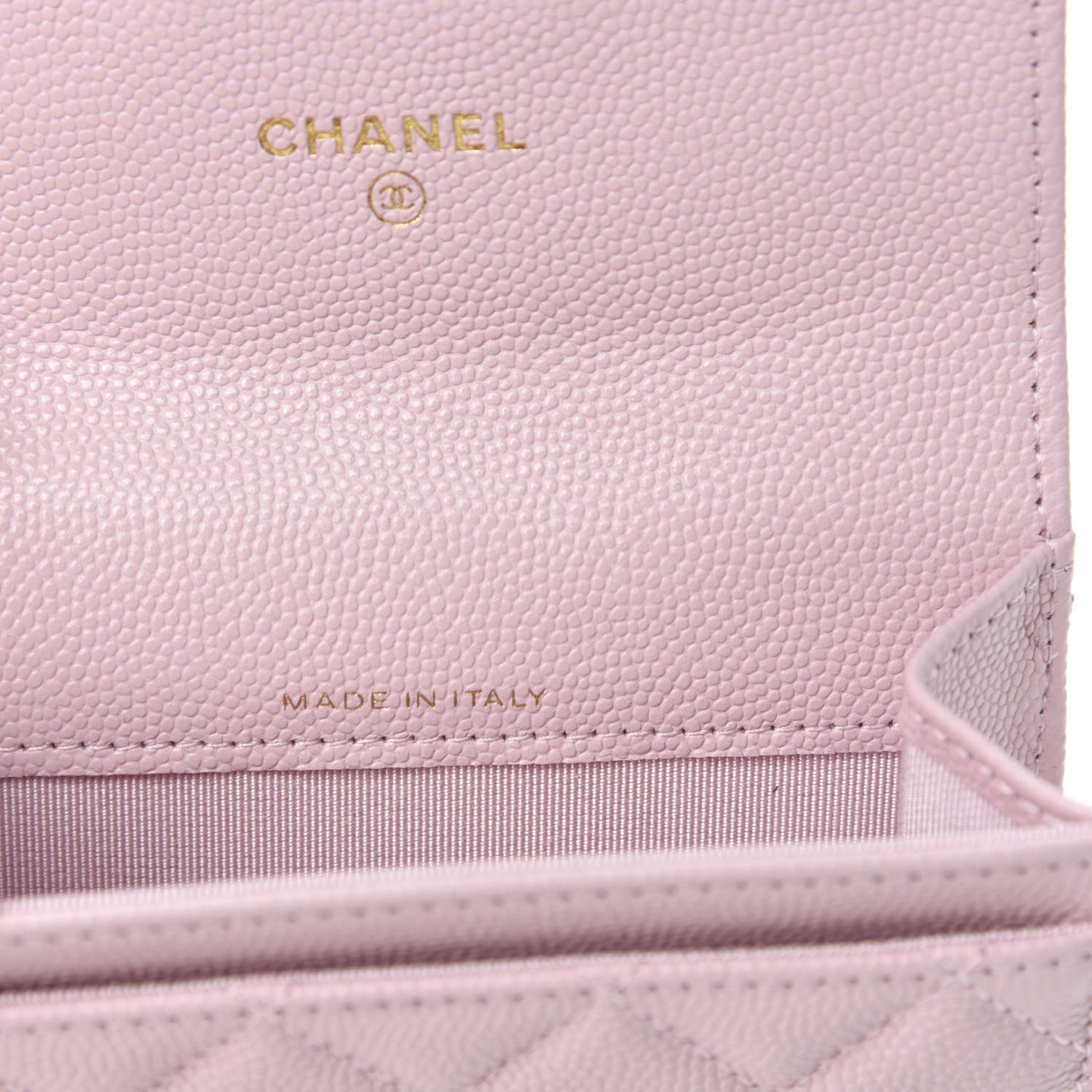 Caviar Quilted Flap Card Holder Wallet Light Pink