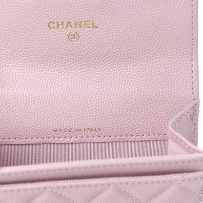 Chanel Caviar Quilted Flap Card Holder Wallet Light Pink 7 of 9