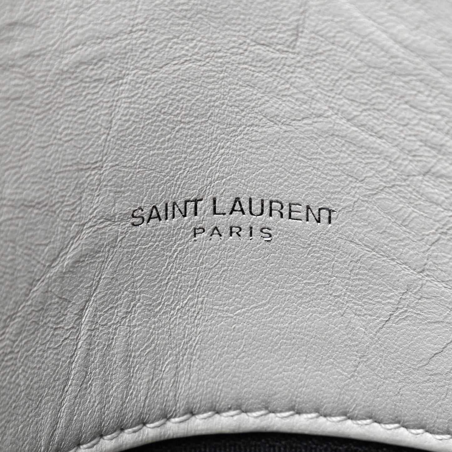 Lambskin Quilted Medium Loulou Puffer Monogram Chain Satchel Blanc Vintage