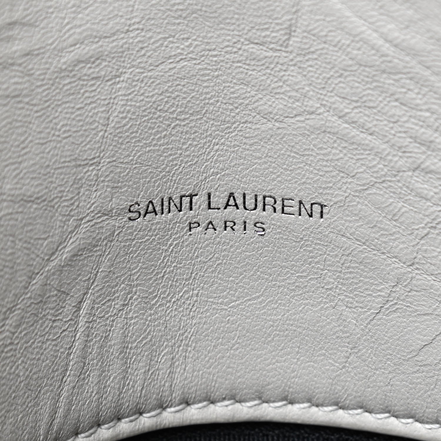 Saint Laurent Lambskin Quilted Medium Loulou Puffer Monogram Chain Satchel Blanc Vintage 9 of 10