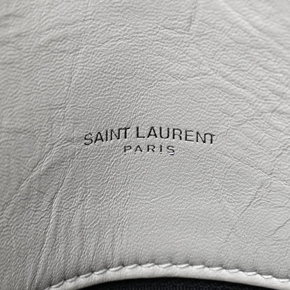 Saint Laurent Lambskin Quilted Medium Loulou Puffer Monogram Chain Satchel Blanc Vintage 9 of 10