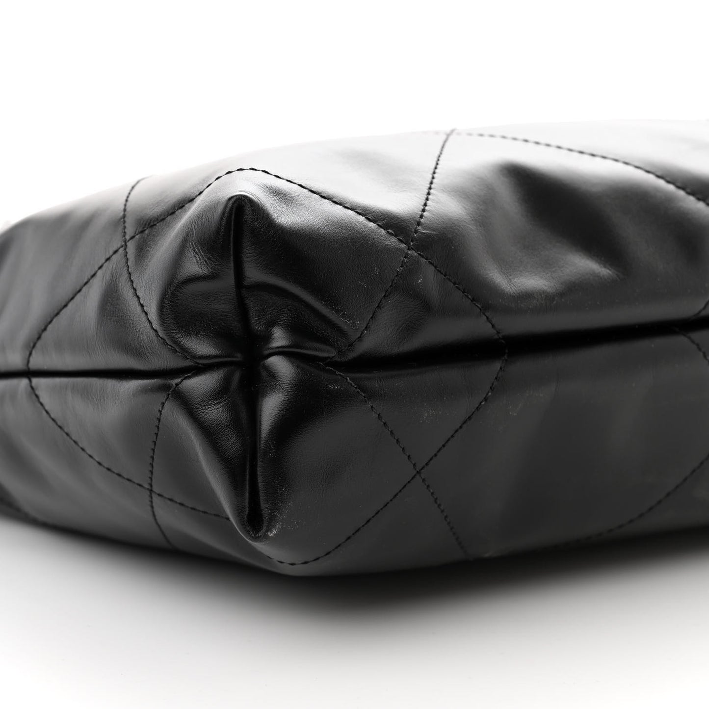 Shiny Calfskin Quilted Small Chanel 22 Black