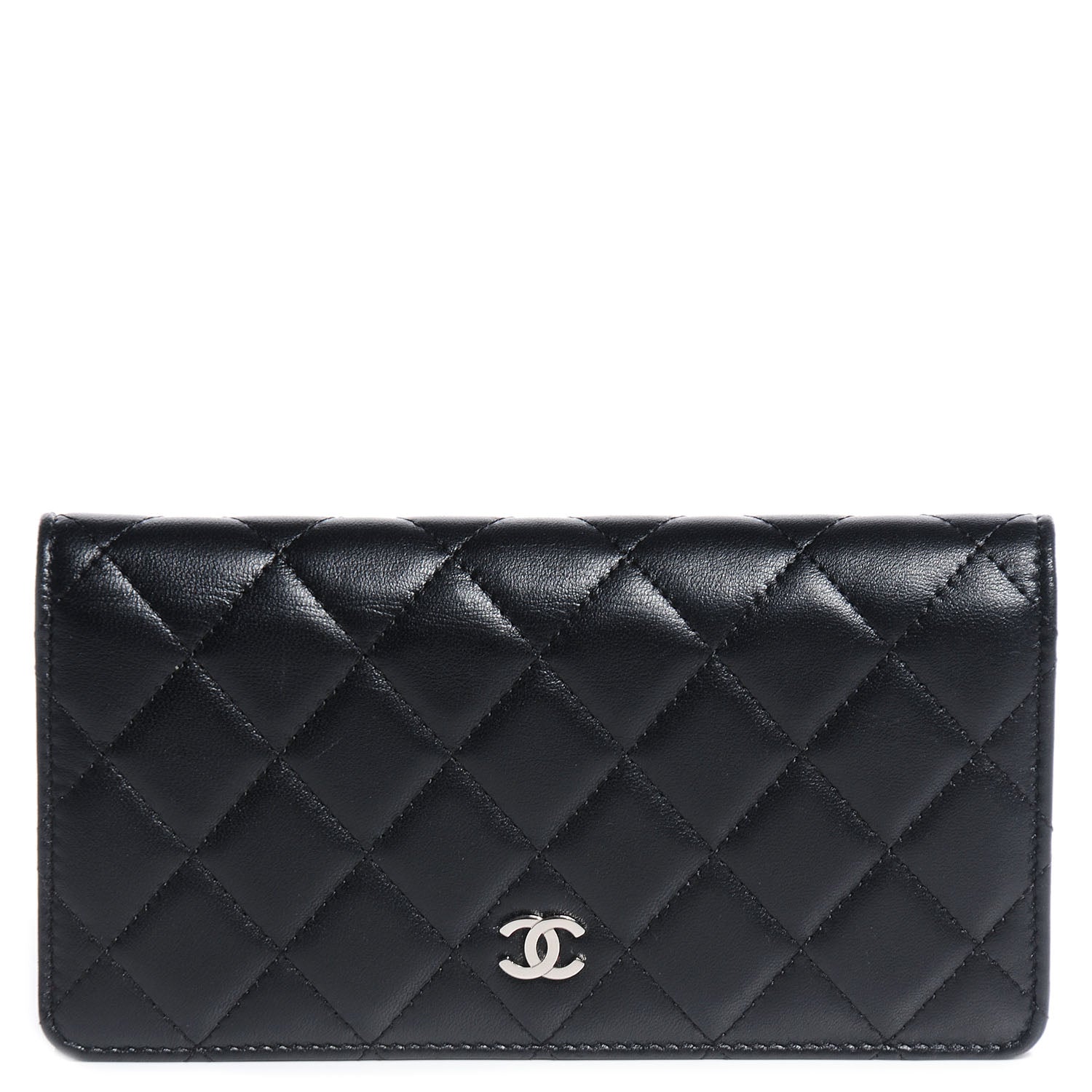 Chanel Lambskin Quilted Yen Wallet Black 1 of 9