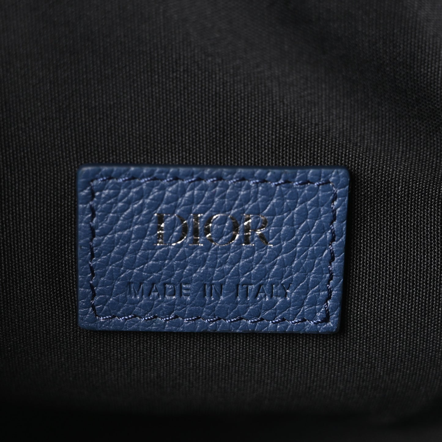 Grained Calfskin Mens Saddle Bag Navy Blue