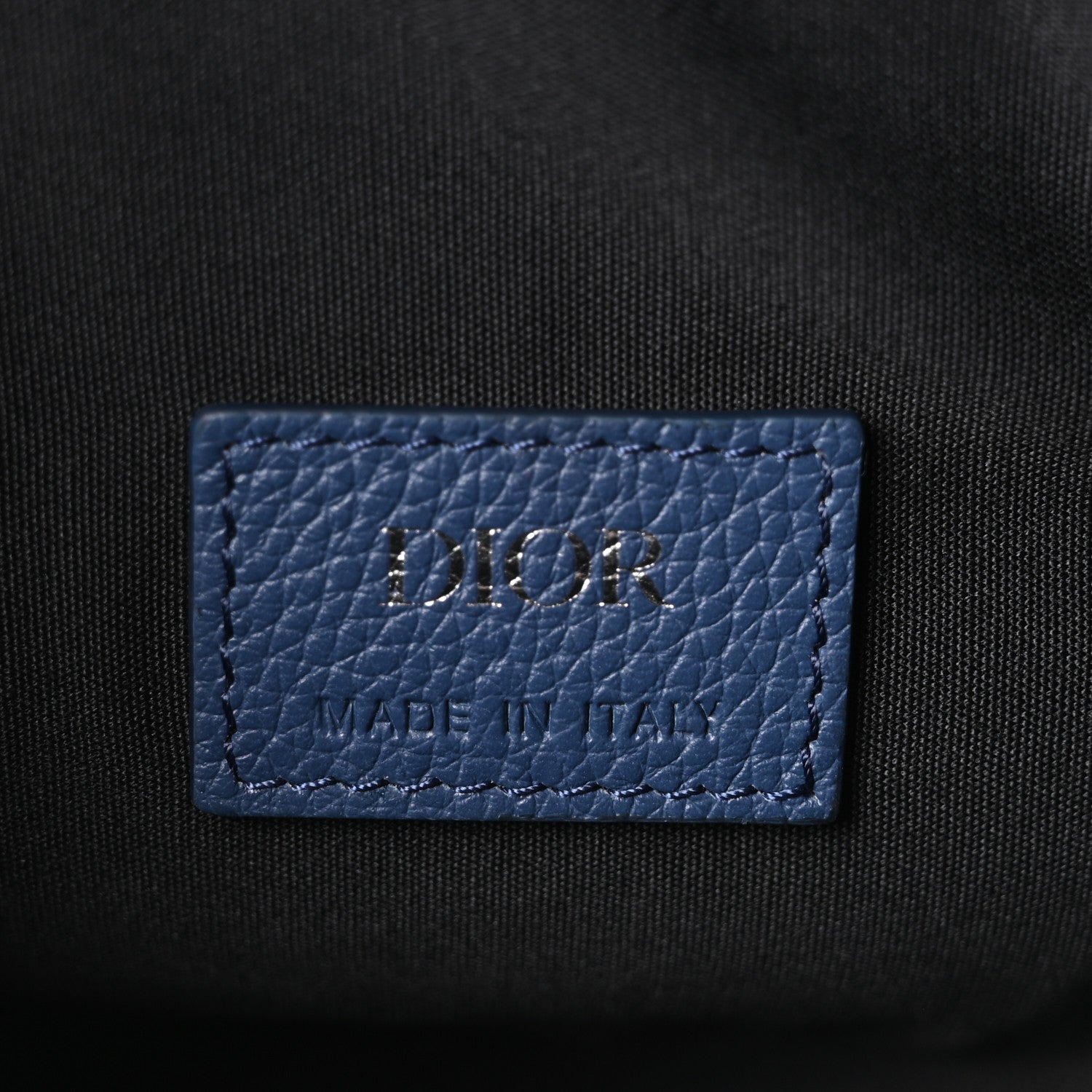 Christian Dior Grained Calfskin Mens Saddle Bag Navy Blue 6 of 10