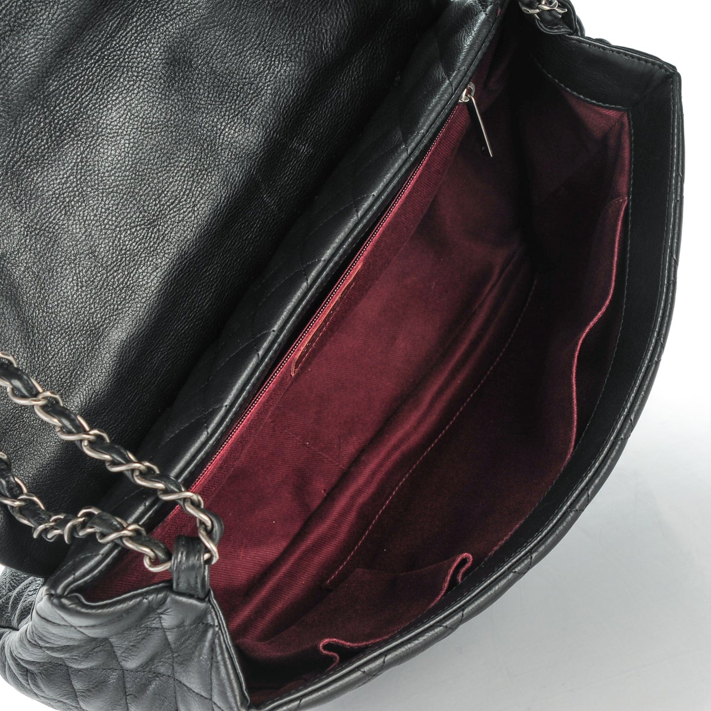 Calfskin Quilted Large Istanbul Flap Black