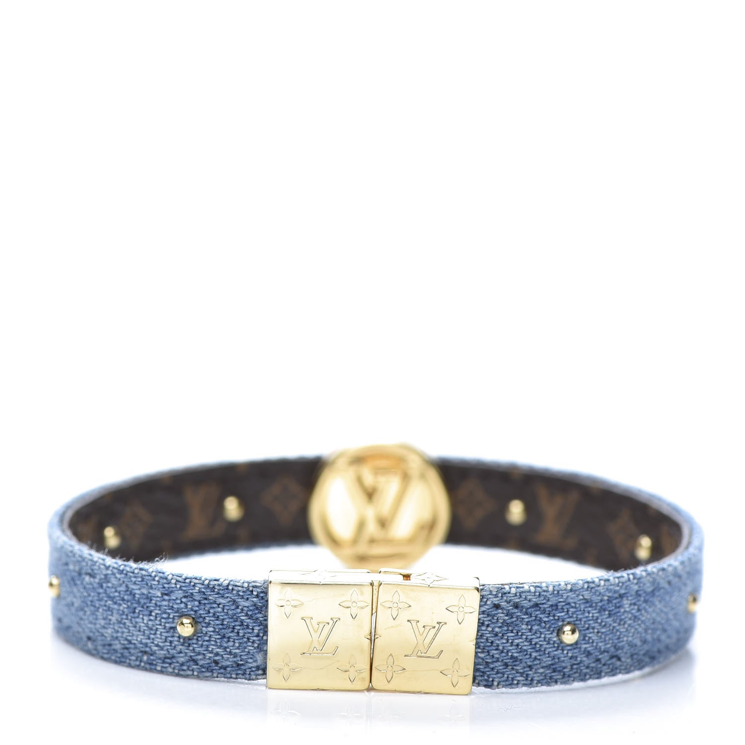 Louis Vuitton Monogram LV Circle Reversible Bracelet 17 Denim 3 of 9