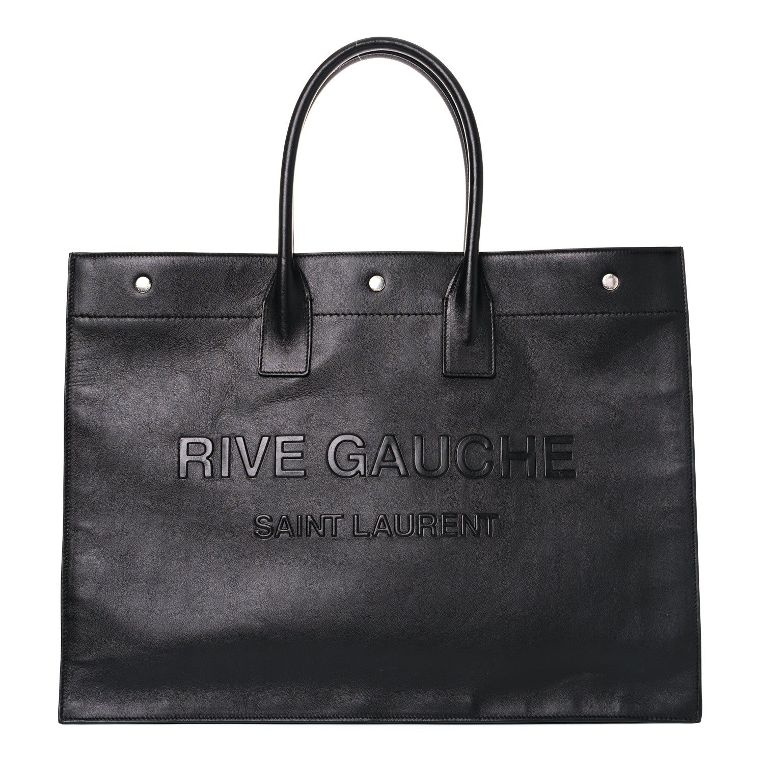 Saint Laurent Vitello Rive Gauche Large Tote Black 1 of 12