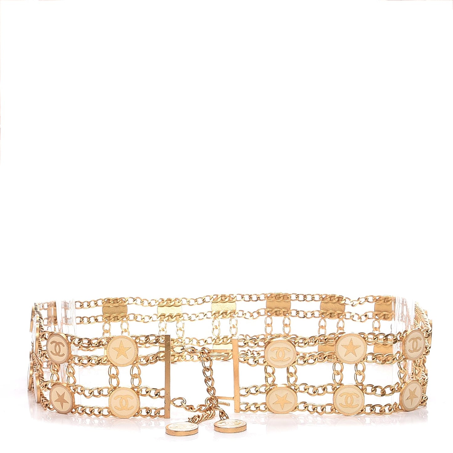 Chain Wide CC Star Medallion Belt Gold