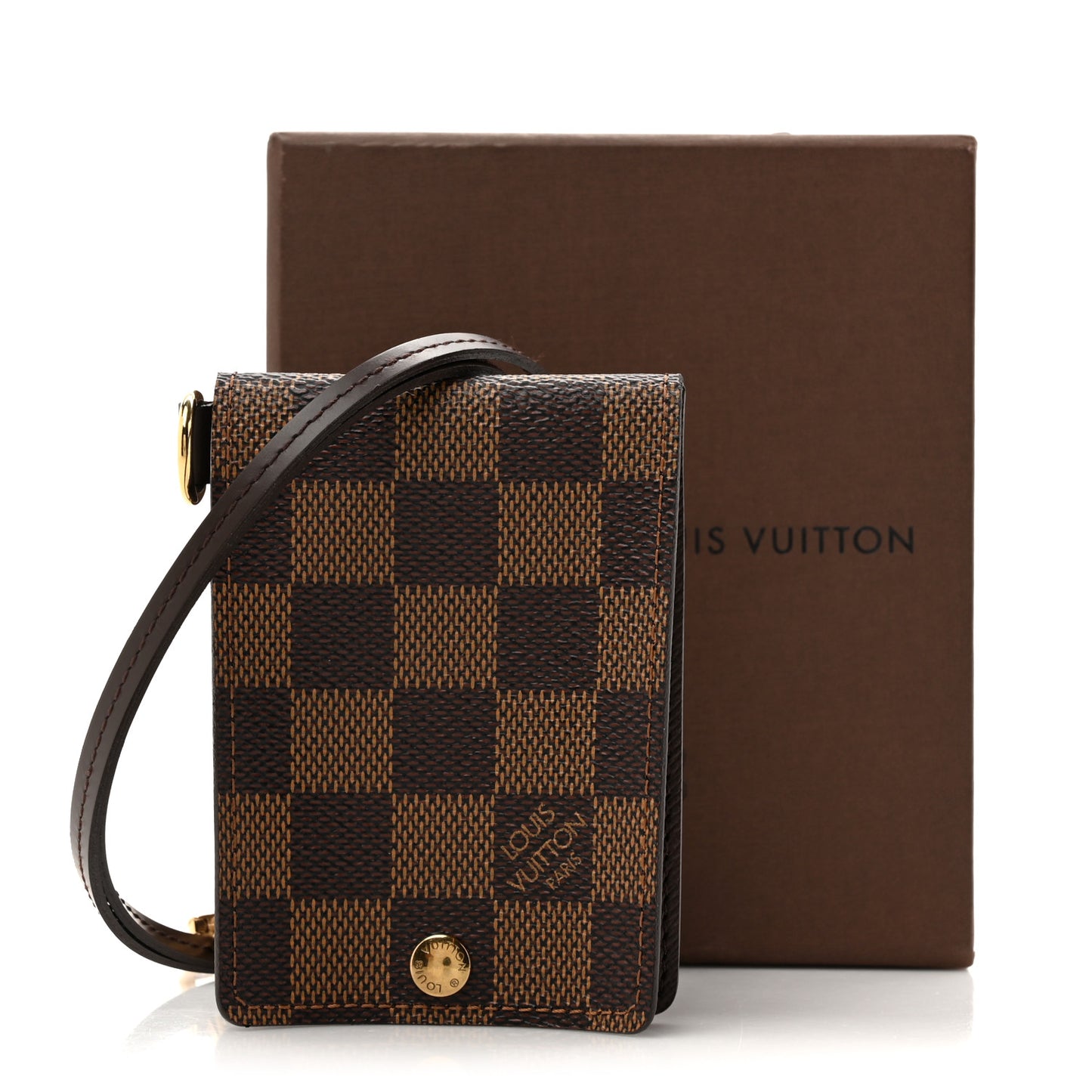 Damier Ebene Porte Carte ID Bandouliere