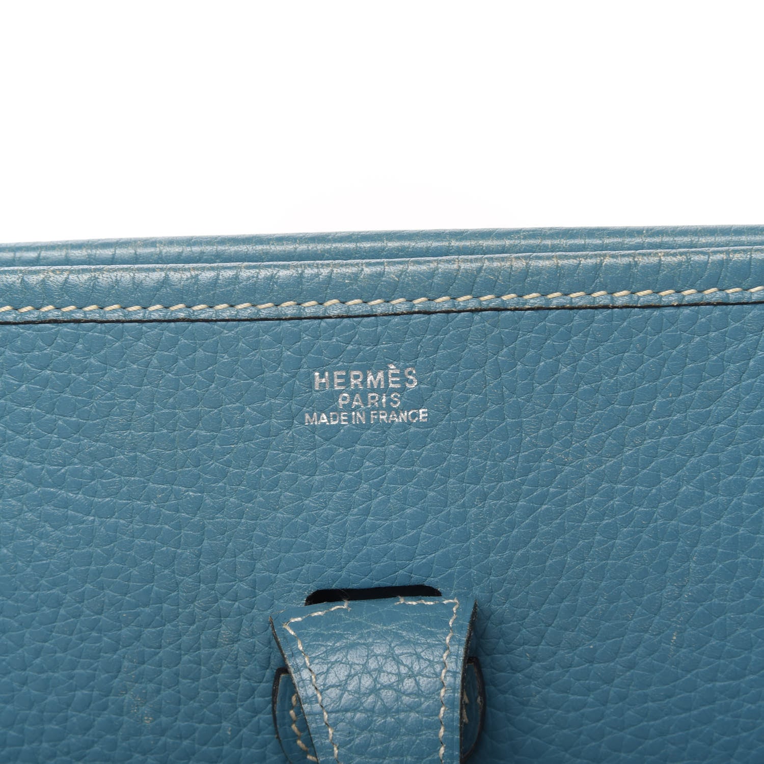 Hermes Taurillon Clemence Evelyne PM Blue Jean 8 of 10