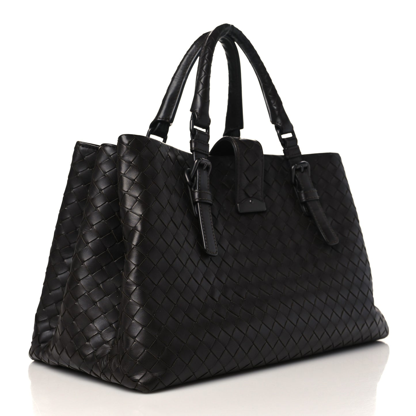 Light Calf Intrecciato Small Roma Brown