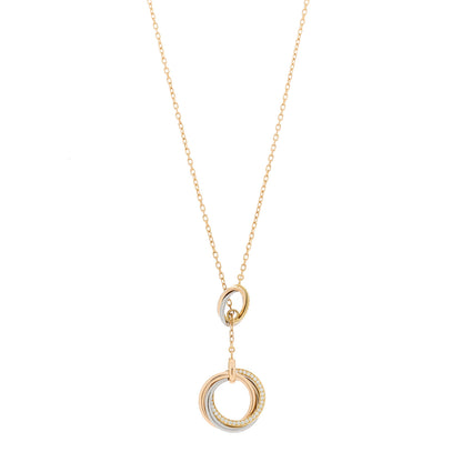 Cartier 18K Pink Yellow White Gold Diamond Trinity Lariat Necklace 4 of 8