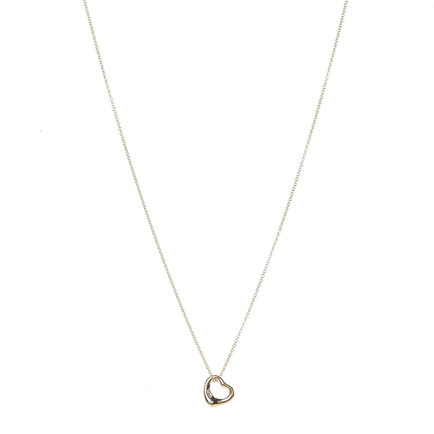 18K Yellow Gold Elsa Peretti Small Open Heart Pendant Necklace