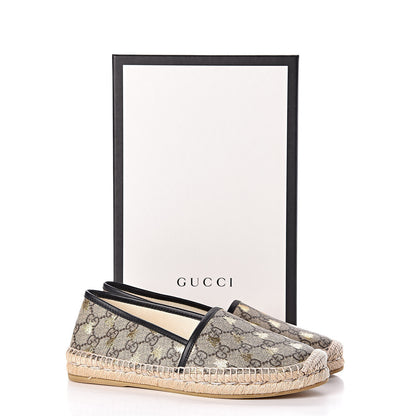 Gucci GG Supreme Monogram Bees Espadrille Flats 38 Beige Ebony Oro Black 11 of 11