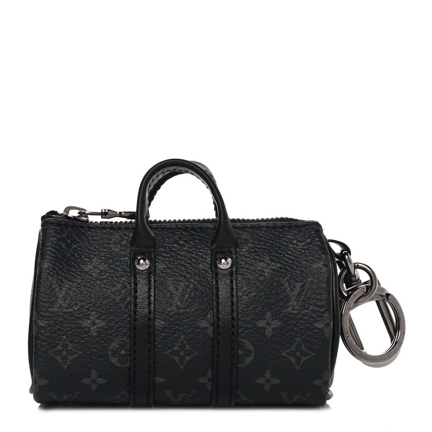 Monogram Eclipse Mini Keepall Bag Charm Key Holder Black